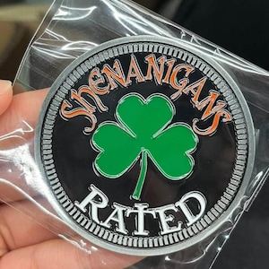 Insignia de aleación de metal 2D con relleno de esmalte - Trébol irlandés
