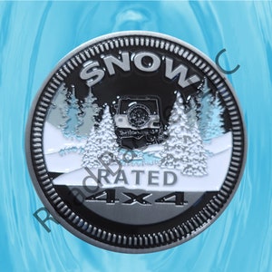 Winter Snow Rated - 2D Metal Alloy Enamel Filled Badge