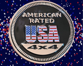 American Rated USA - 2D Metal Alloy Enamel Filled Badge