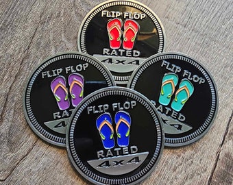Flip Flop Rated - 2D Metal Alloy Enamel Filled Badge
