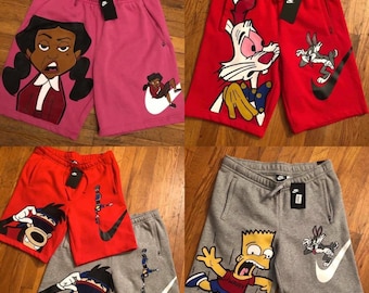 custom nike shorts with cartoon characters