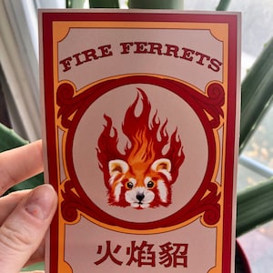 Mini Print: Feuer Frettchen Team Poster