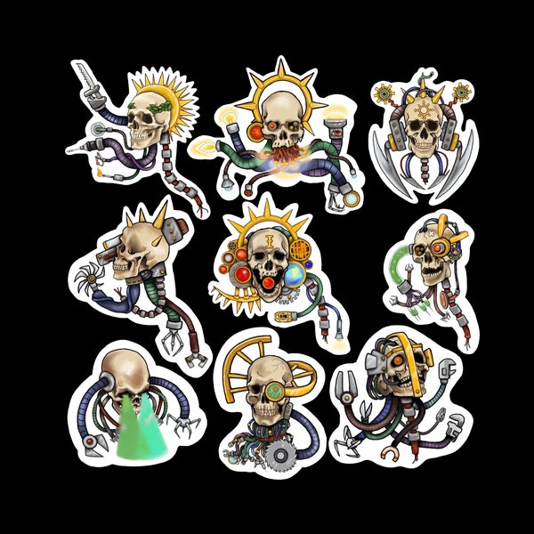 Mech Skulls Sticker Sheet/Set