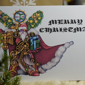 Cartão de Natal Marinho do Espaço Santa