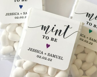Purple Heart Mint to Be Wedding Favor Sticker, Color Heart Mint to Be Label, Bridal Shower Candy Label. MINTS NOT INCLUDED!