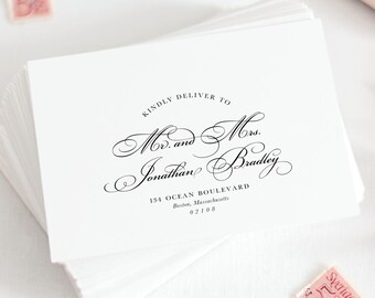 Elegant Wedding Envelope Address Printing Add On • Return & Guest Addressing Print Service