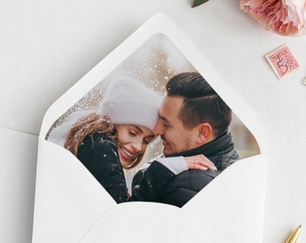 Personalized Wedding Envelope Liners with Bride & Groom Photo • Custom Invitation Envelopes • Envelopes Included
