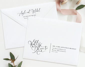 Kindly Deliver To • Envelope Addressing Add On • Return & Guest Address Printing