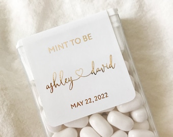 Gold Foil Mint to Be Wedding Candy Sticker. Custom Favor Label, Personalized Bridal Shower Gift Rose Gold / Silver Text. MINTS NOT INCLUDED!