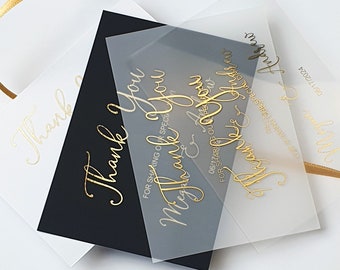 30 pezzi/confezione Biglietto di ringraziamento Carta d'oro in lamina