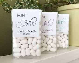 Calligraphy Mint to Be Wedding Favor Sticker, Navy Blue Label, Color Candy Sticker, Engagement Party Favor Sticker. MINTS NOT INCLUDED!