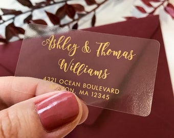 Luxus Adressaufkleber, Benutzerdefinierte Goldfolie personalisierte Aufkleber, Hochzeitseinladung Mailing Stempel, Umschlag Adressierung, Rose Gold, Silber