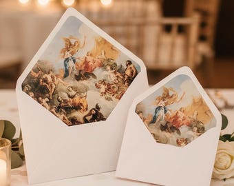 Royal Baroque Wedding Envelope Liners • Versailles Palace Ceiling Art • Luxury Victorian or Edwardian Invitation Liners