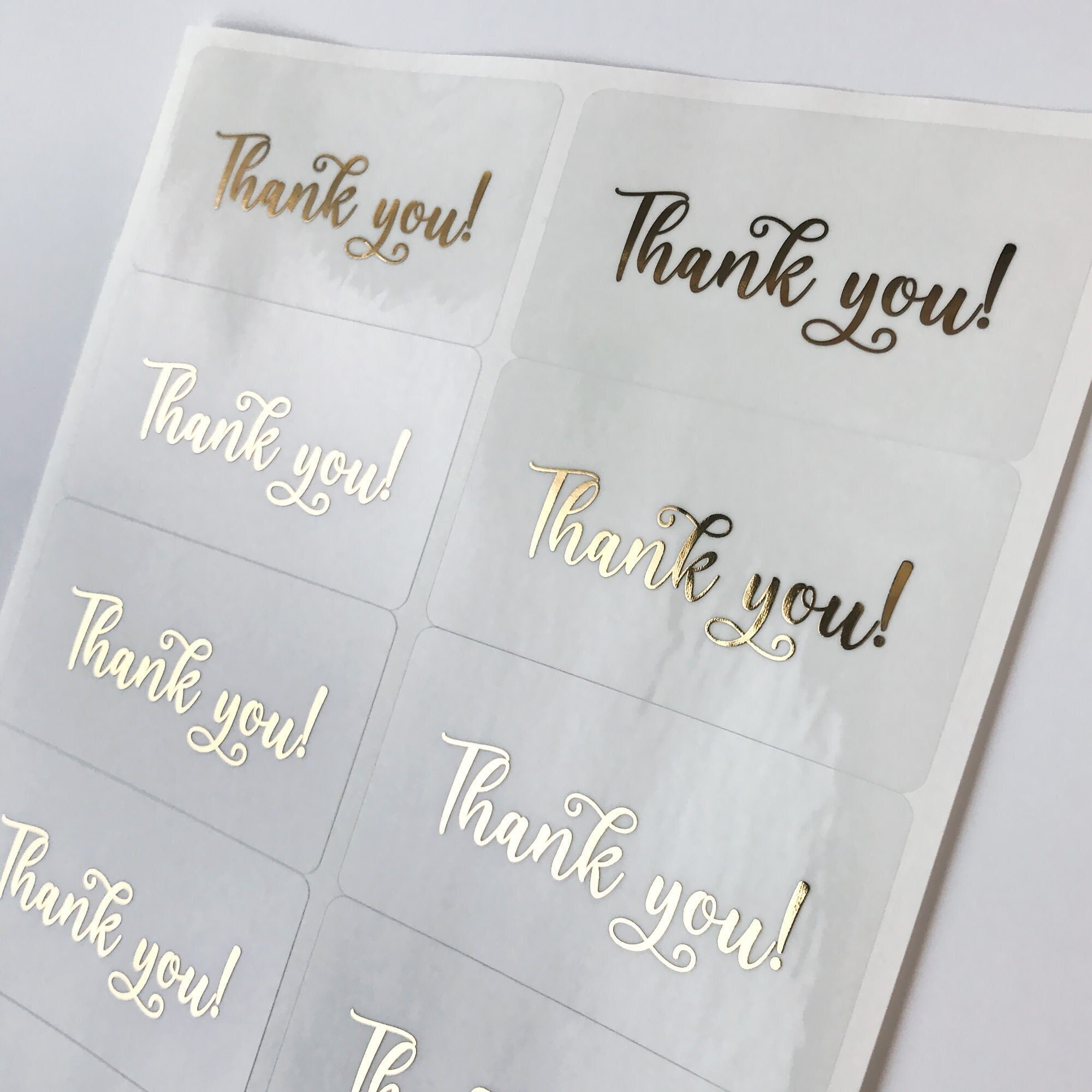 Custom Gold Foil Thank You Stickers, Personalized Packaging Labels for ...
