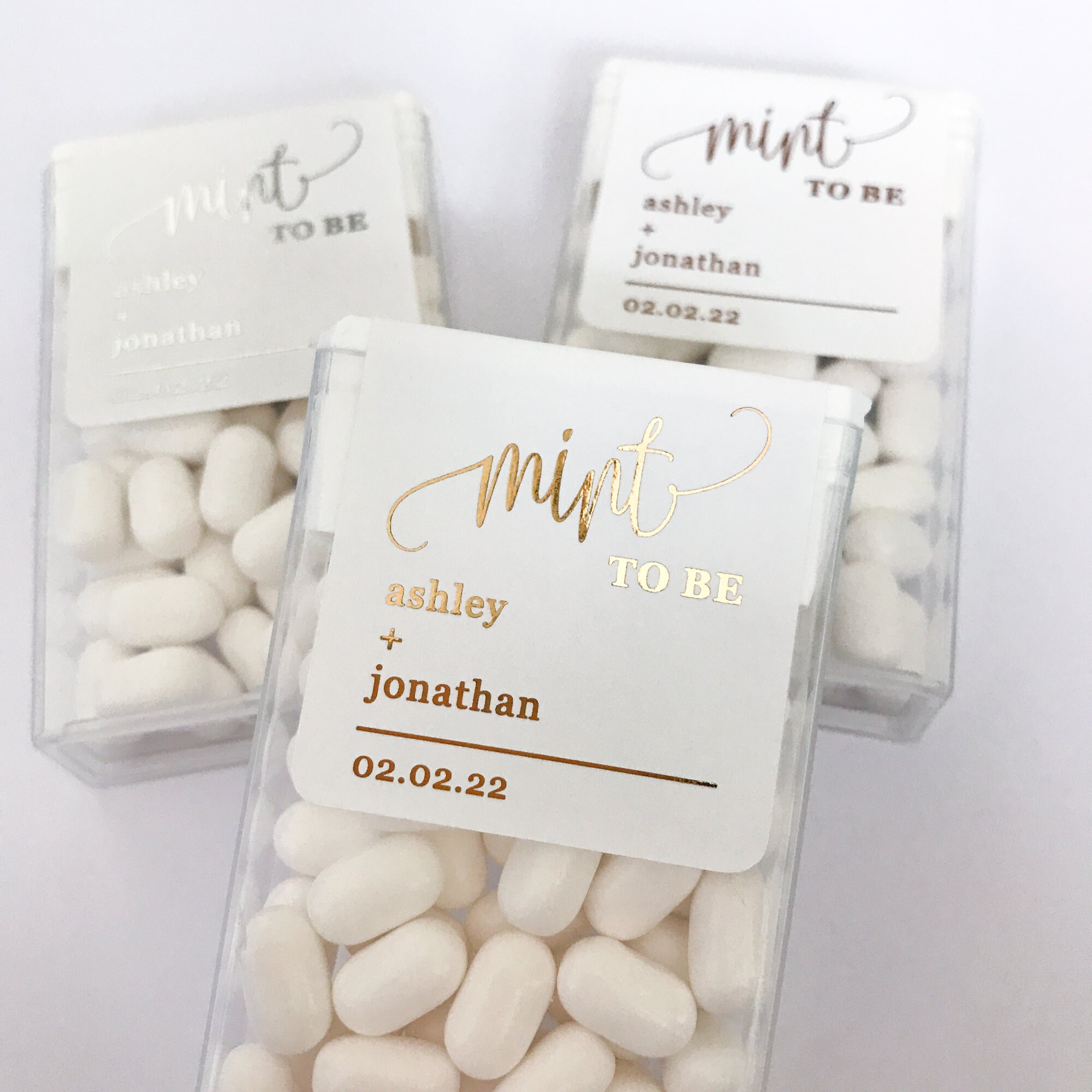 Custom Mint to Be Wedding Stickers • Personalized Gold Foil Favor ...