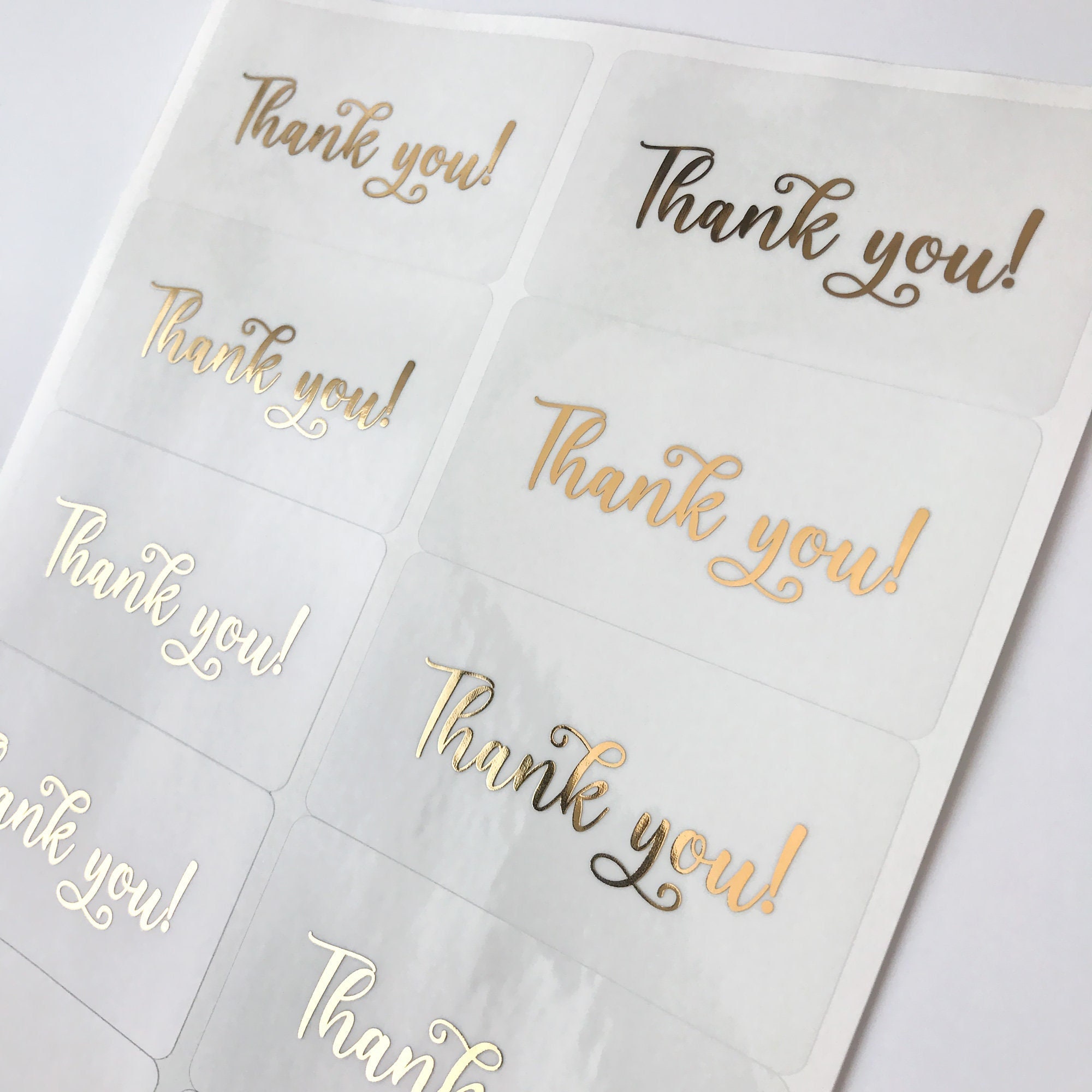 Custom Gold Foil Thank You Stickers, Personalized Packaging Labels for ...