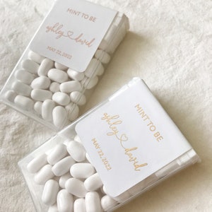 Gold Foil Mint to Be, Wedding Candy Box Sticker. Custom Favor Label ...