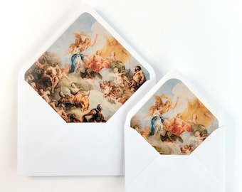 Royal Baroque Wedding Envelope Liners • Versailles Palace Ceiling Art • Luxury Victorian or Edwardian Invitation Liners