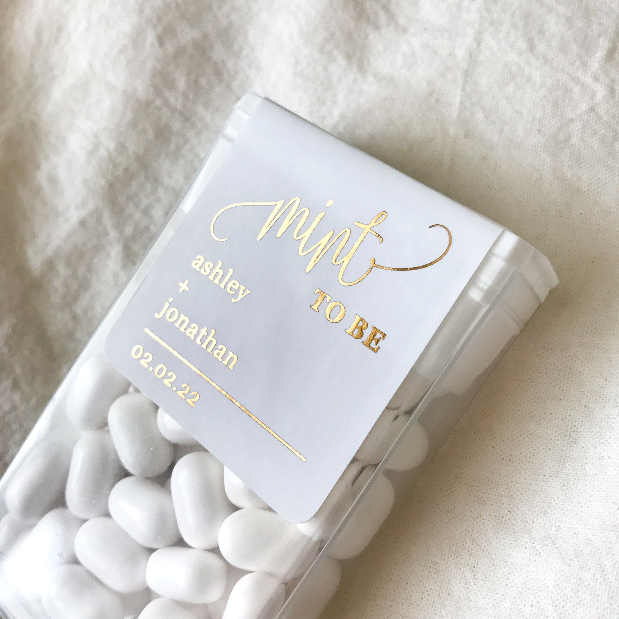 Custom Mint to Be Wedding Stickers • Personalized Gold Foil Favor ...