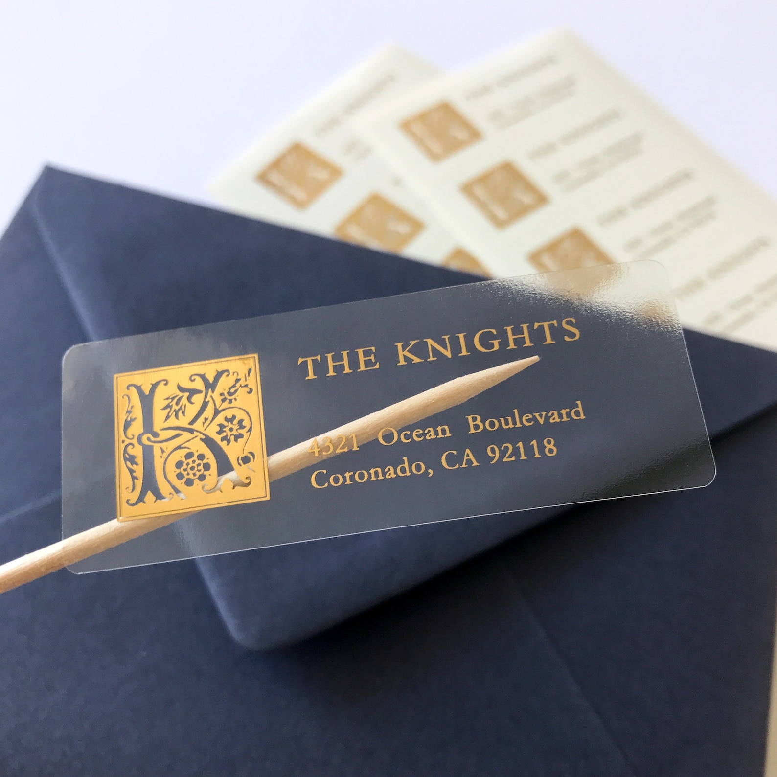 Gold Foil Monogram Address Labels – Custom Return Stickers, Victorian ...