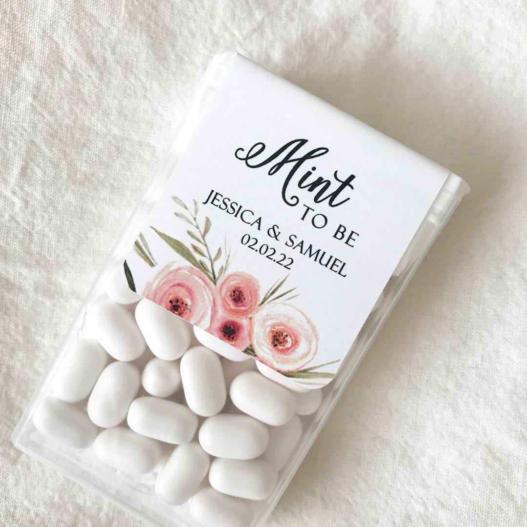Blush Pink Ranunculus Mint to Be Wedding Favor Stickers • Floral Labels ...