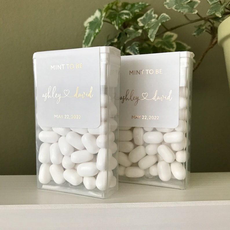 Gold Foil Mint to Be Wedding Candy Box Sticker. Custom Favor Etsy