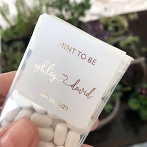 Gold Foil Mint to Be, Wedding Candy Box Sticker. Custom Favor Label ...