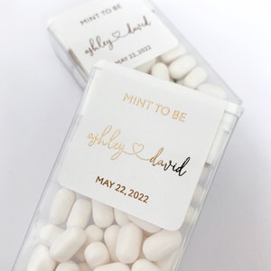 Gold Foil Mint to Be, Wedding Candy Box Sticker. Custom Favor Label ...