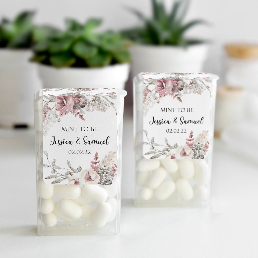 Personalized Floral Mint to Be Wedding Favor Stickers • Custom Boho ...