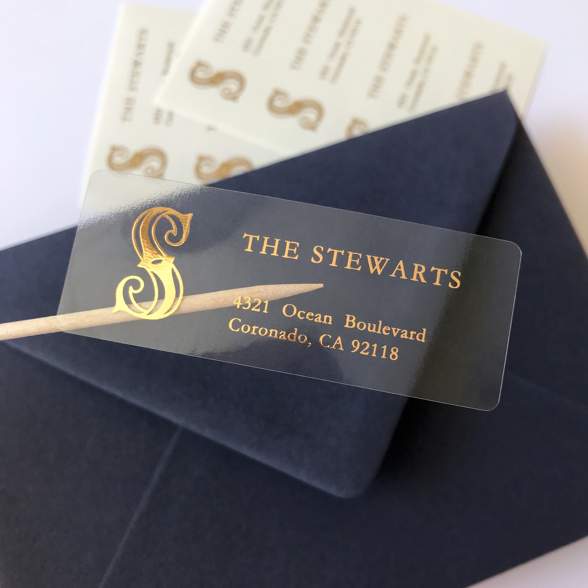 Custom Monogram Foil Address Labels | Vintage & Art Nouveau Style ...