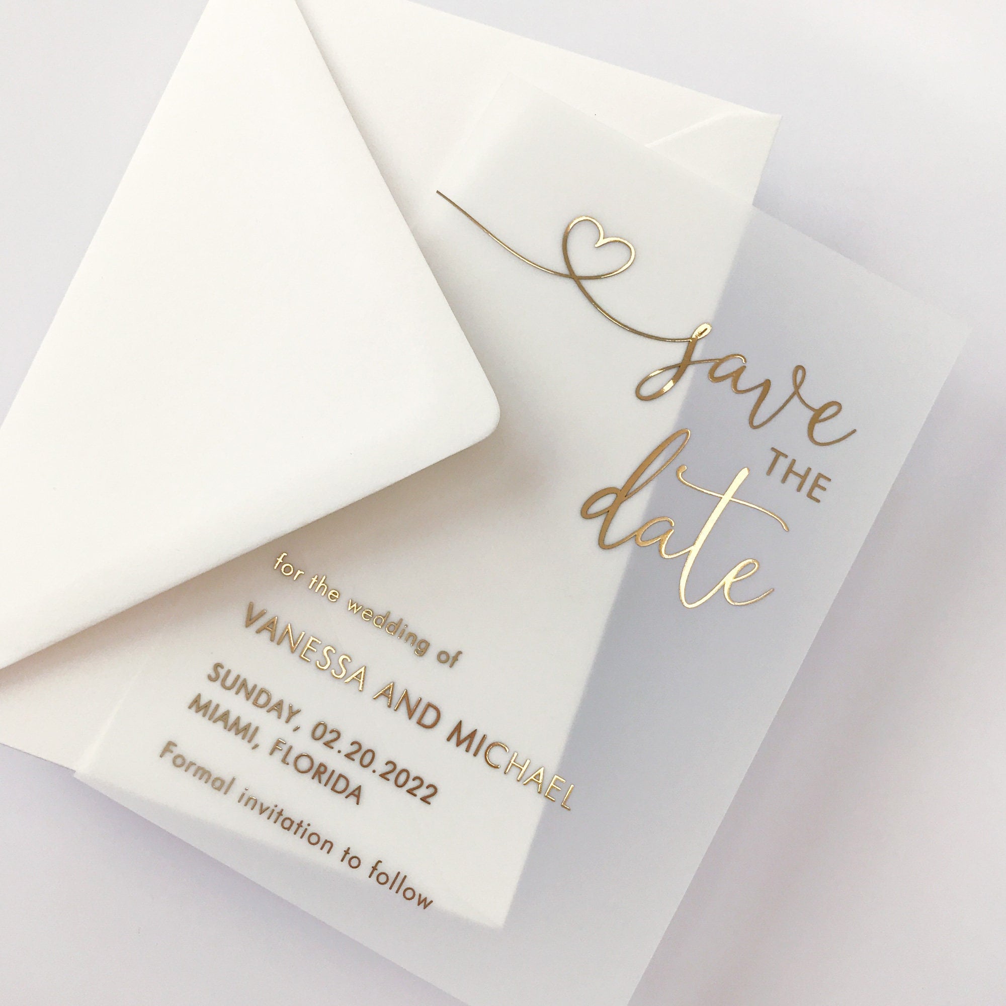 Silver Foil Invitation, Flat Card 5x7, Radiant White Cardstock