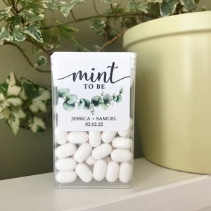 Eucalyptus Personalized Mint to Be Wedding Favor Sticker, Custom Candy Label with Green Watercolor Greenery. MINTS NOT INCLUDED image 4