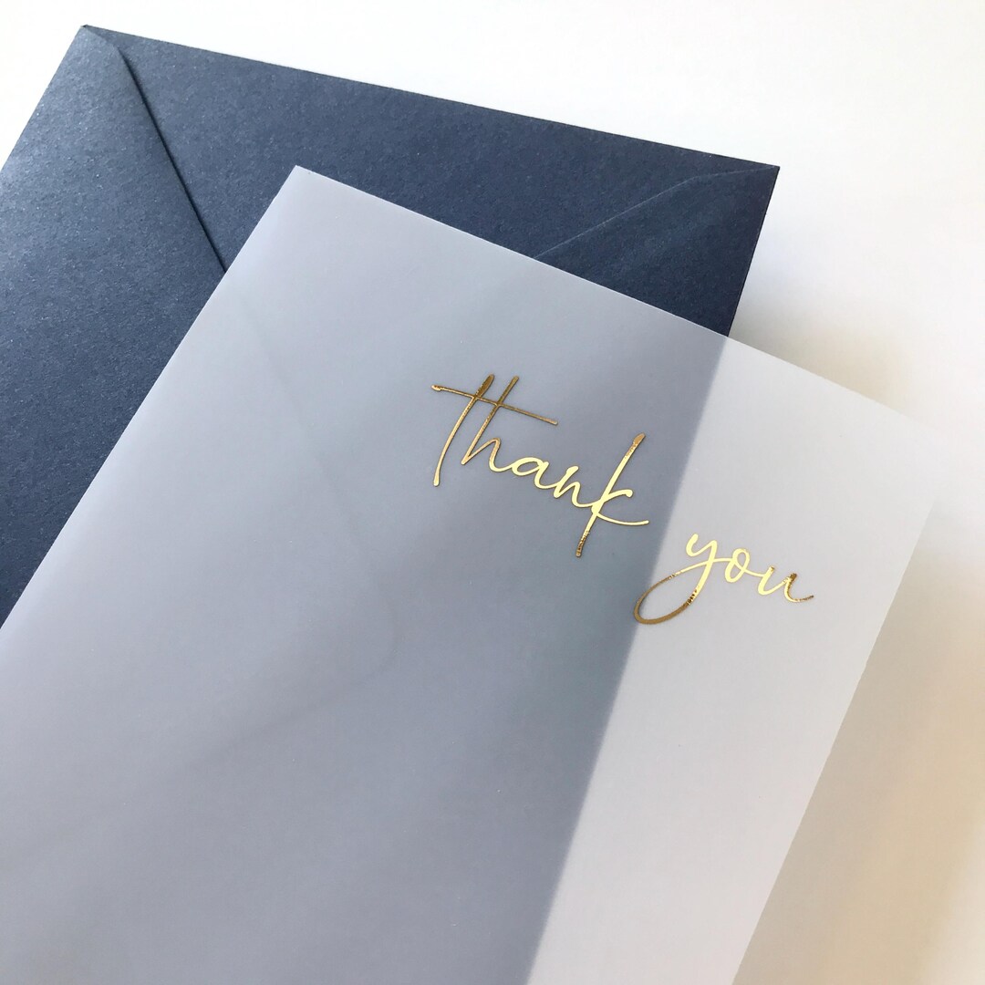 Modern Vellum Thank You Card • Personalized Wedding Stationery With ...