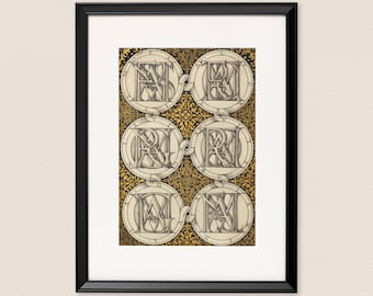 Medieval Calligraphy Print – Vintage Typography Wall Art, Ancient Rome Women Names, Office & Study Decor