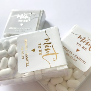 Goldfolie personalisierte Minze zu Hochzeit Aufkleber, benutzerdefinierte Candy Label. Bridal Shower Geschenk mit Silber / Rosegold. MATERIALIEN NICHT ENTHALTEN Bild 7