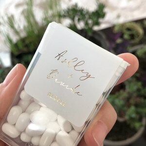 Shiny Gold Foiled Mint to Be Wedding Favor Sticker. Custom Candy Gift ...