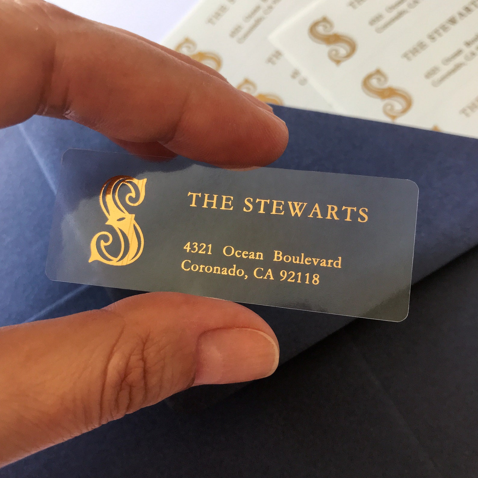 Custom Monogram Foil Address Labels | Vintage & Art Nouveau Style ...