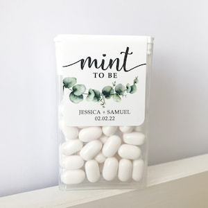 Eucalyptus Personalized Mint to Be Wedding Favor Sticker, Custom Candy Label with Green Watercolor Greenery. MINTS NOT INCLUDED image 7
