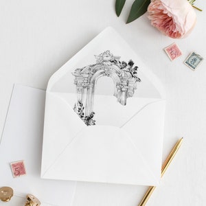 Custom Wedding Venue Envelope Liner. Romantic Invitation Envelope With Wedding Venue or Landscape Picture. Personalized Envelope Liner imagem 5
