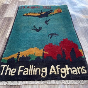 R329 Tappeto da guerra Tappeto da guerra afghano splendidamente realizzato dimensioni 77 x 49 cm