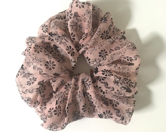 Designer silk chiffon large scrunchie