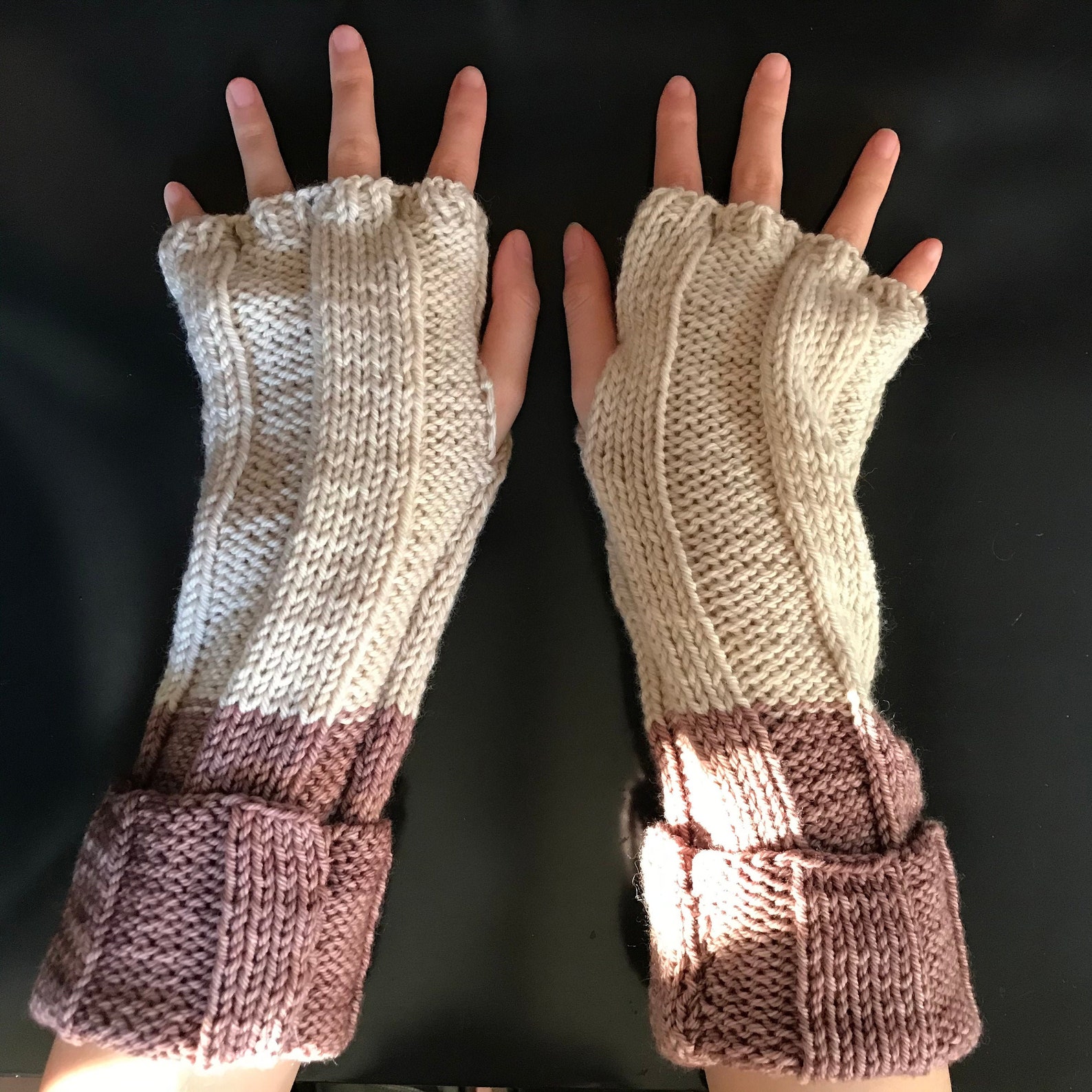 guantes tejidos sin dedos