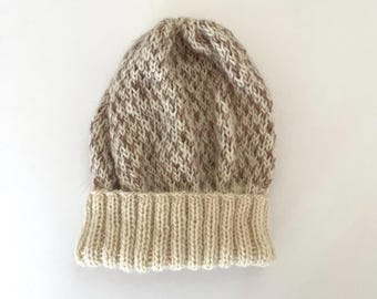 手編みのフェアアイルウールビーニー