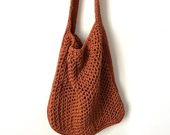 Handgebreide gehaakte schoudertas