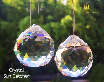 Garden Home Decoration WEISIPUN Crystals Sun Catcher Decor Window Life Tree Crystal Pendant Window Decorations Suncatchers for Window Multicolor-Conical