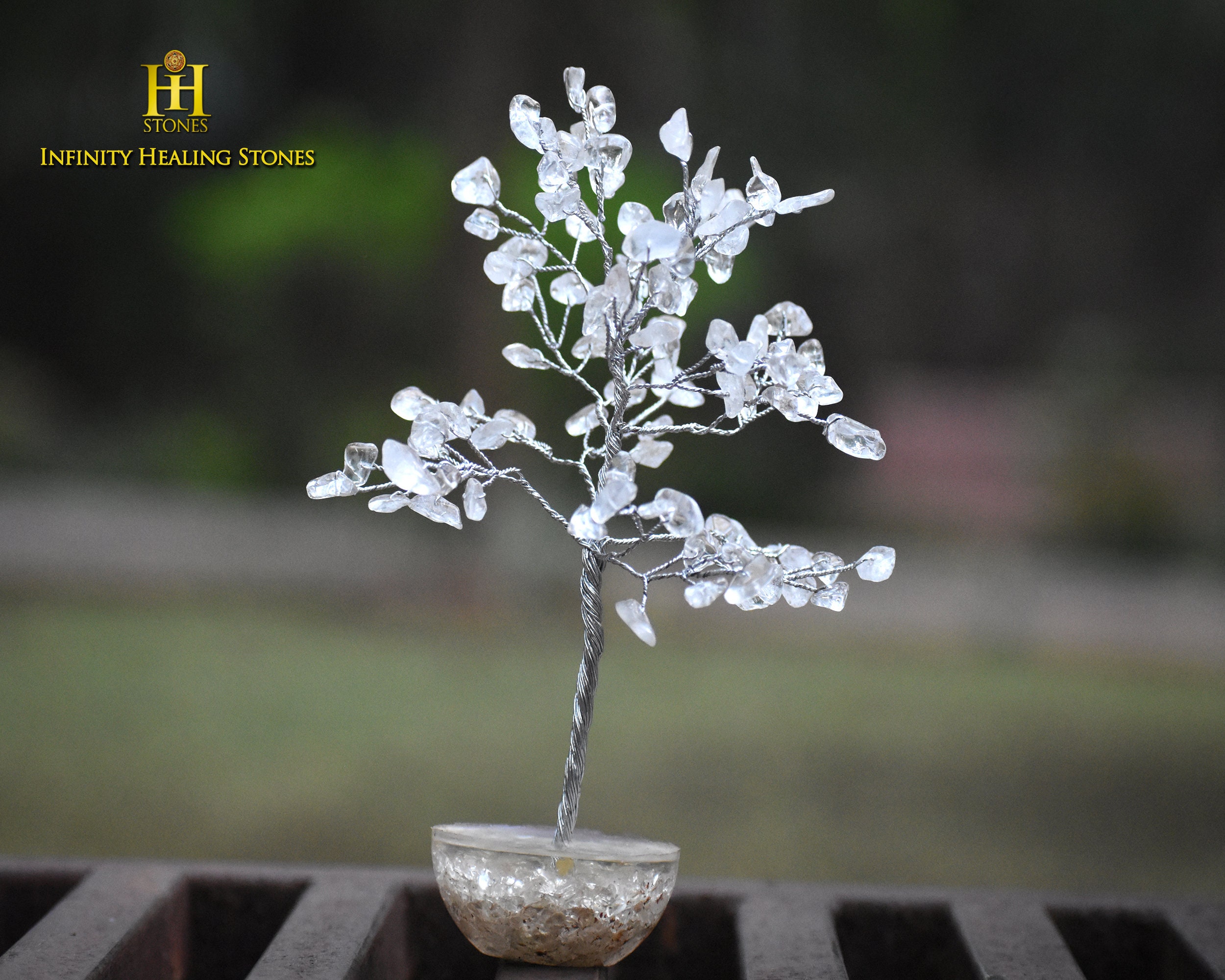 Crystal Bonsai Sculpture Tree Clear Quartz Healing Tree Etsy