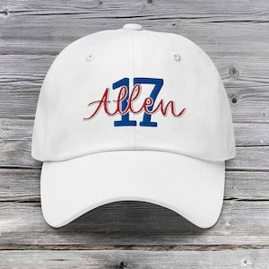 Josh Allen Dad Hat | Buffalo Bills Hat | Embroidered Baseball Cap | Josh Allen 17 | Bills Mafia Hat | Let’s Go Buffalo | Buffalo Accessories