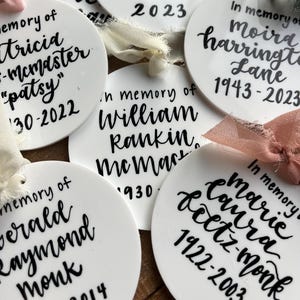 In Memory Of Ornament | Memorial Ornament | Personalized Sympathy Ornament With Name and Date | Special Gift Idea For Loved Ones Who Passed