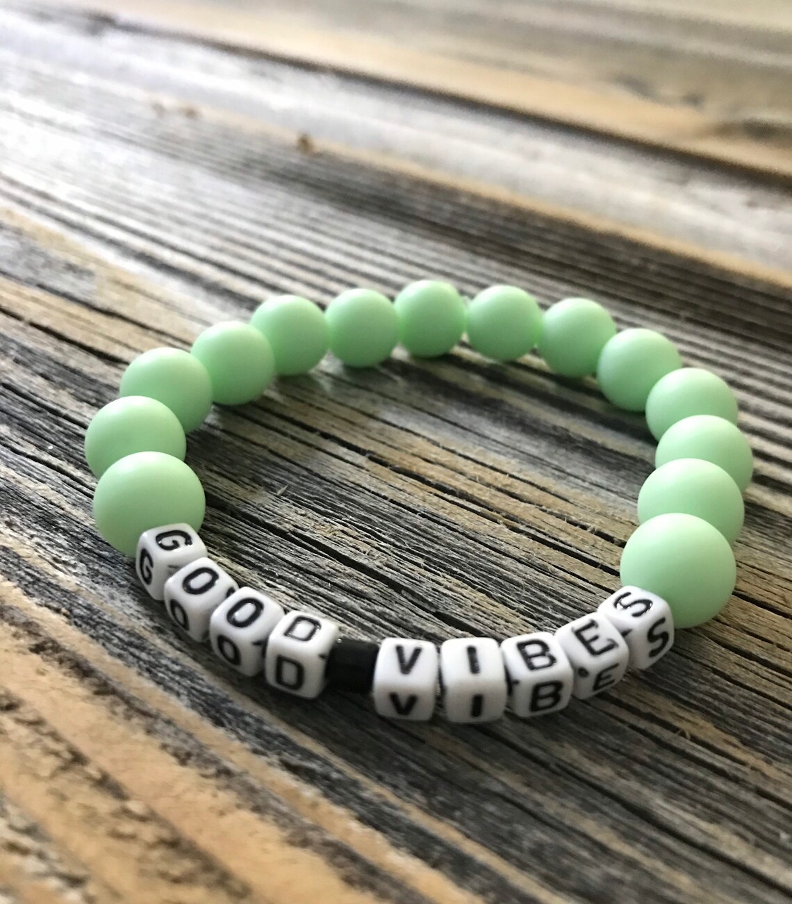 Good Vibes Bead Bracelet Etsy