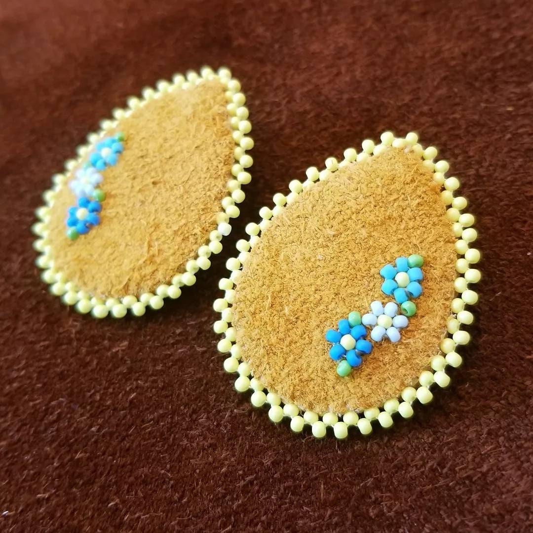 Moose Hide Beaded Teardrop Earrings Etsy Canada